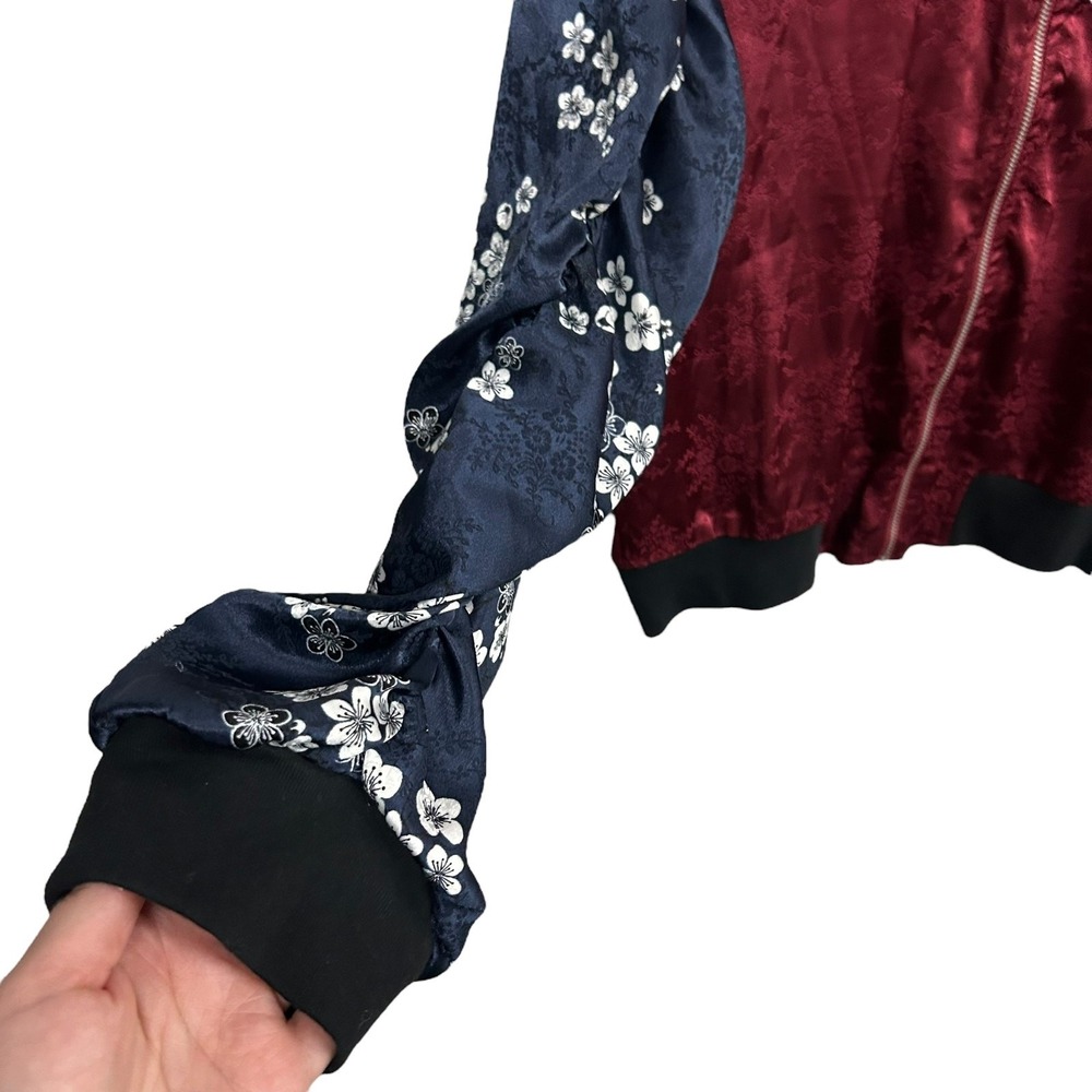 Disney Mulan Satin Bomber Jacket XXL‎ Embroidered Dragon Floral Y2K Statement - Picture 4 of 8